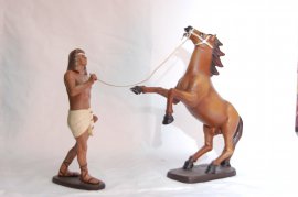 Egipcio con caballo levantado 21 CM